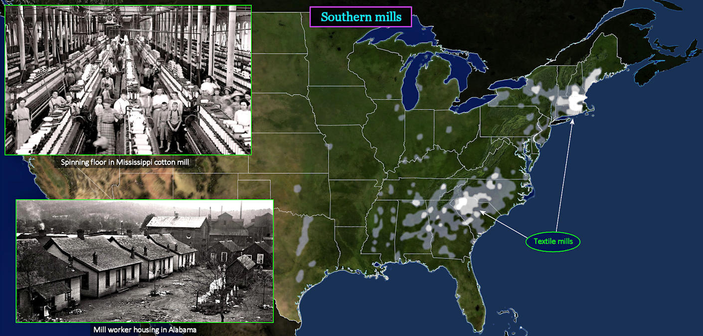 Southern mills, too, 1910 map